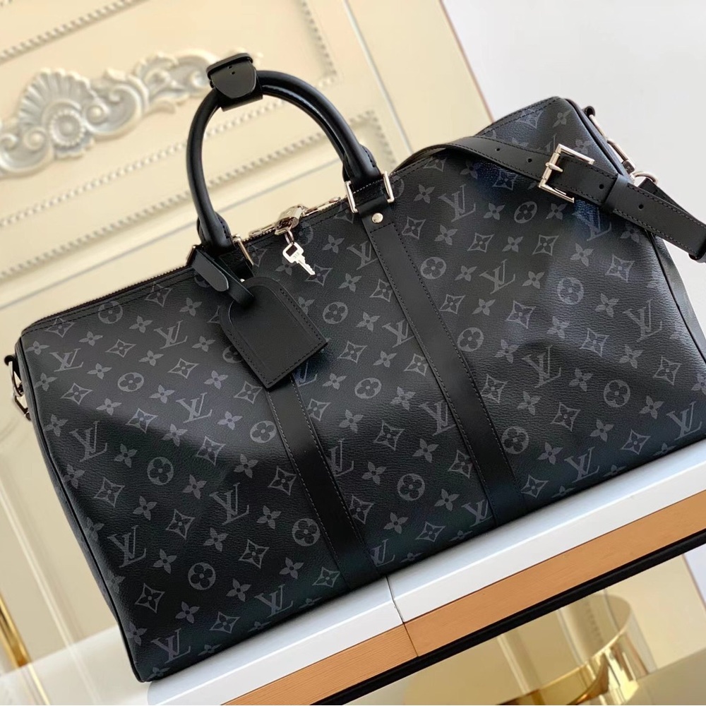 Louis Vuitton Monogram Eclipse Keepall Bandoulire… - image 1